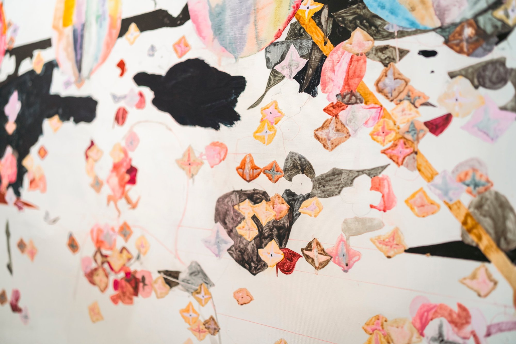 Detail of a painting made during a residency at Córtex Frontal